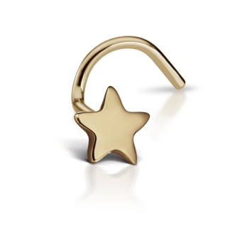 Plain Star Nostril Screw Yellow Gold 2.5mm Straight