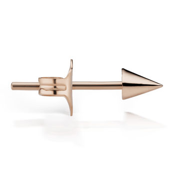 Short Spike Stud Earring Rose Gold 3mm