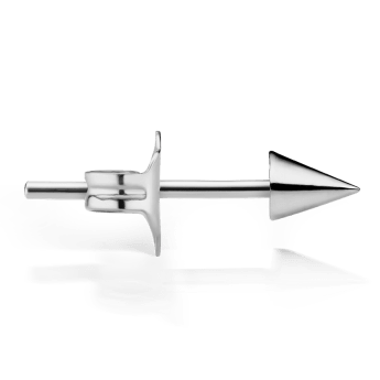 Short Spike Stud Earring White Gold 3mm