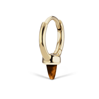 Tiger's Eye Single Short Spike Hoop Earring (Non-Rotating)