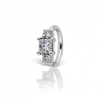 3mm Diamond Princess Hoop Earring