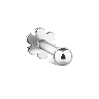 Ball Threaded Stud Earring White Gold 2mm