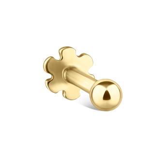 Ball Threaded Stud Earring Yellow Gold 2mm