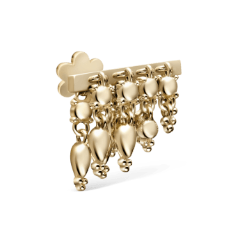 Tassel Bar Threaded Stud Earring Yellow Gold 11mm Left