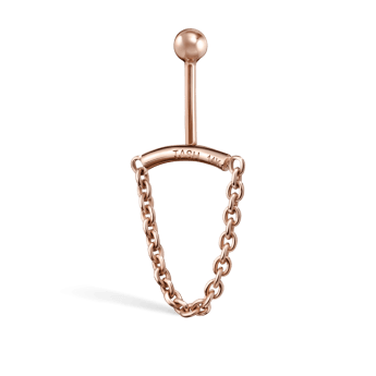 Single Chain Drape Rose Gold Vertical