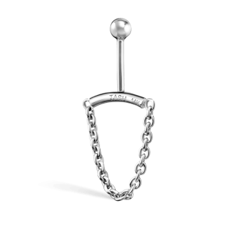 Single Chain Drape White Gold Vertical