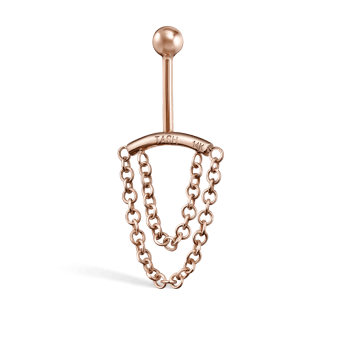 Double Chain Drape Rose Gold Vertical