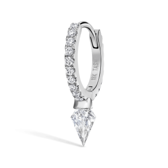 Silhouette Diamond Short Spike Eternity Hoop Earring