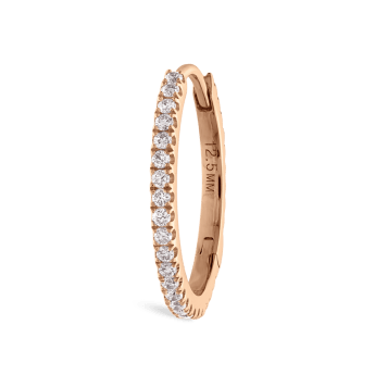 Diamond Eternity Hoop Earring Rose Gold 12.5mm
