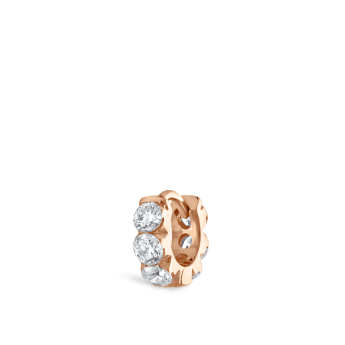 Invisible Set Large Diamond Eternity Hoop Earring Rose Gold 5mm