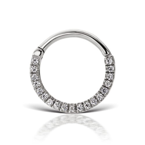 Cubic Zirconia Horizontal Eternity Hoop Earring