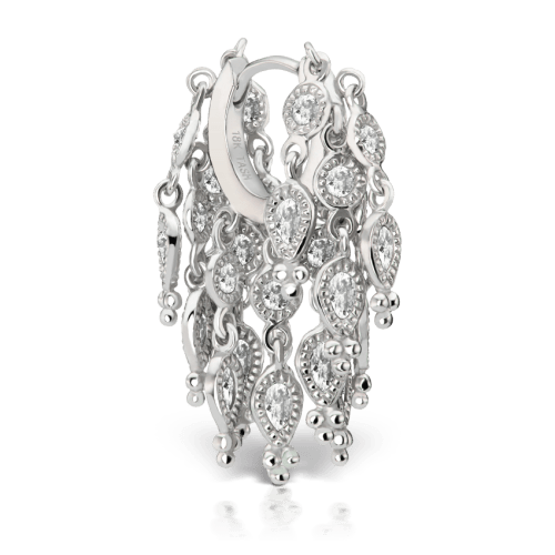 Diamond Tassel Eternity Hoop Earring