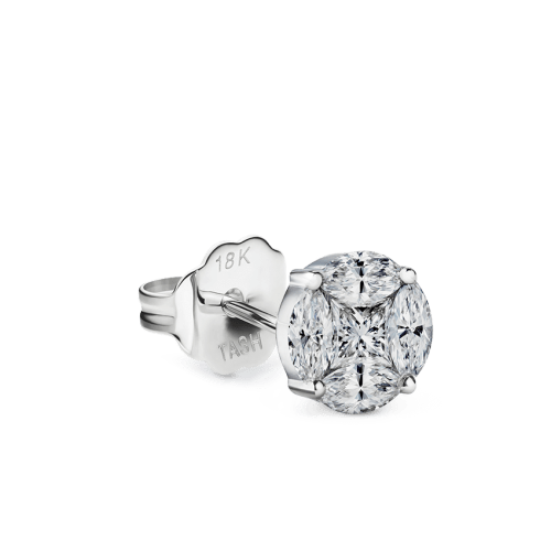 Diamond Cluster Stud Earring