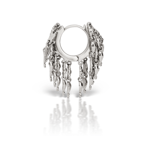 Gold Tassel Eternity Hoop Earring