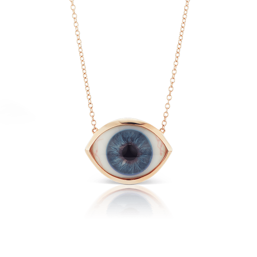 Eye Necklace Rose Gold Brown