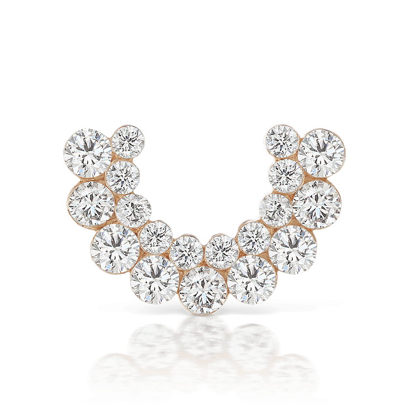 Demi Apsara Invisible Set Diamond Threaded Stud Earring Rose Gold 6.5mm