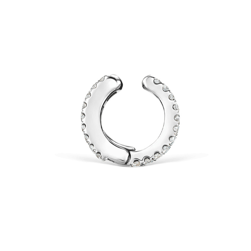 Diamond Eternity Tash Cuff Earring White Gold 6.5mm