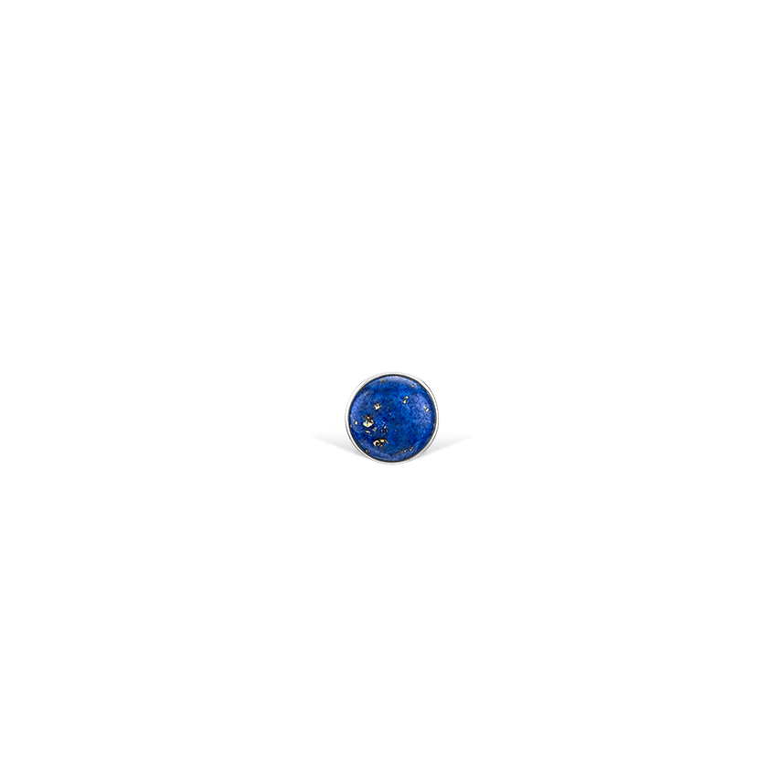 Lapis Stud Earring White Gold 3mm