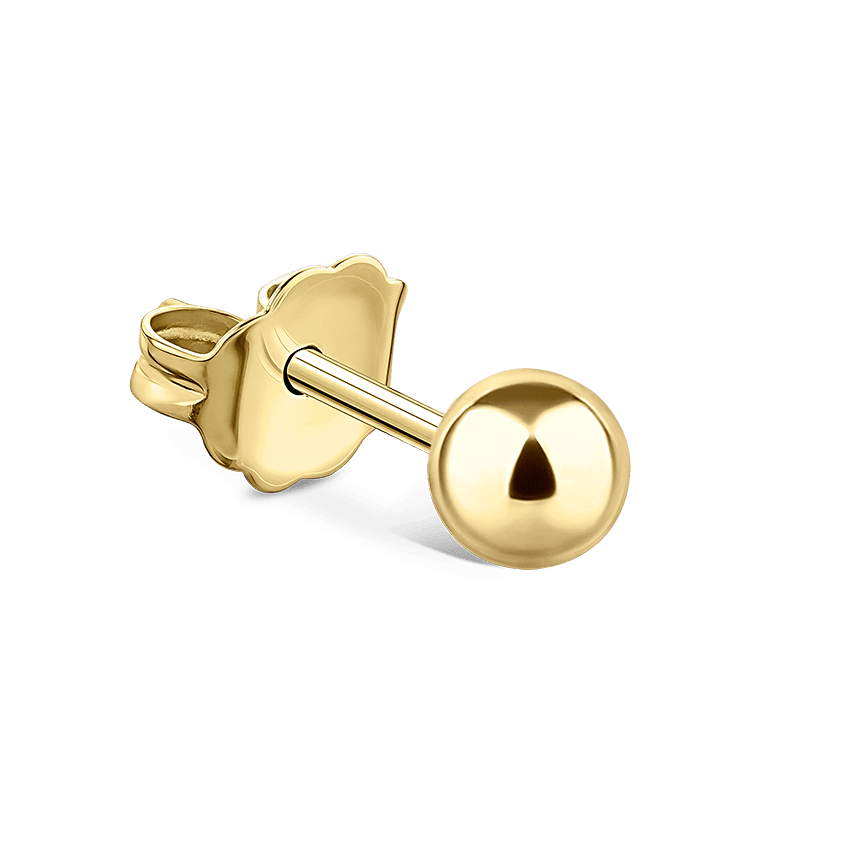 Ball Stud Earring Yellow Gold 3mm