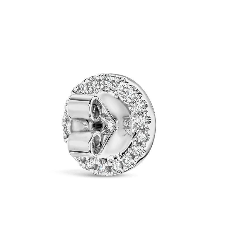 Invisible Set Triangle Diamond Stud Earring White Gold 8mm