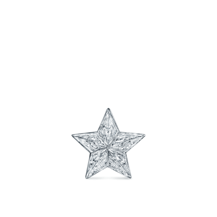 Invisible Set Diamond Star Stud Earring White Gold 7mm