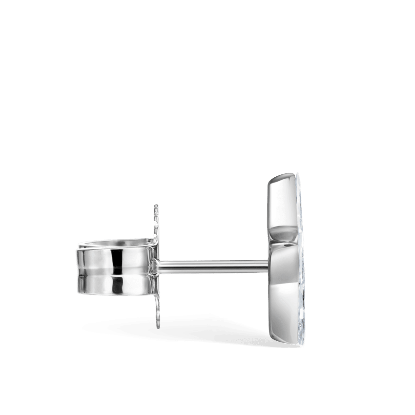 Invisible Set Diamond Star Stud Earring White Gold 9mm