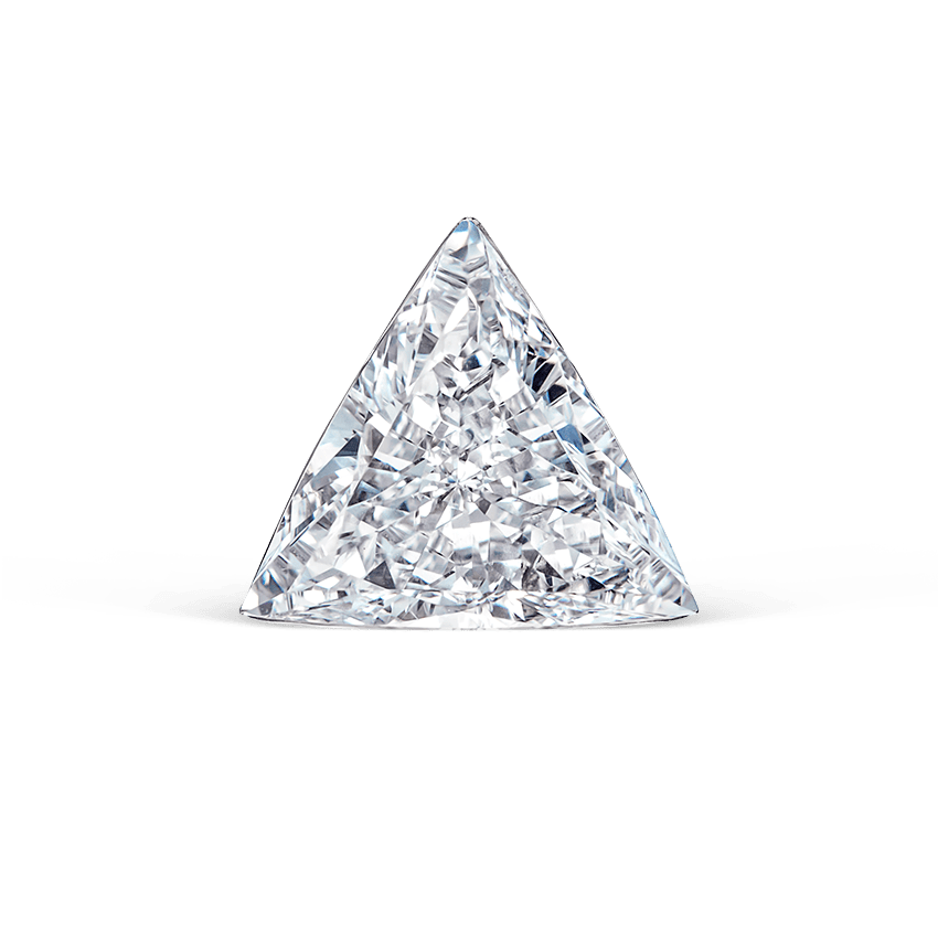 Invisible Set Triangle Diamond Stud Earring White Gold 7mm
