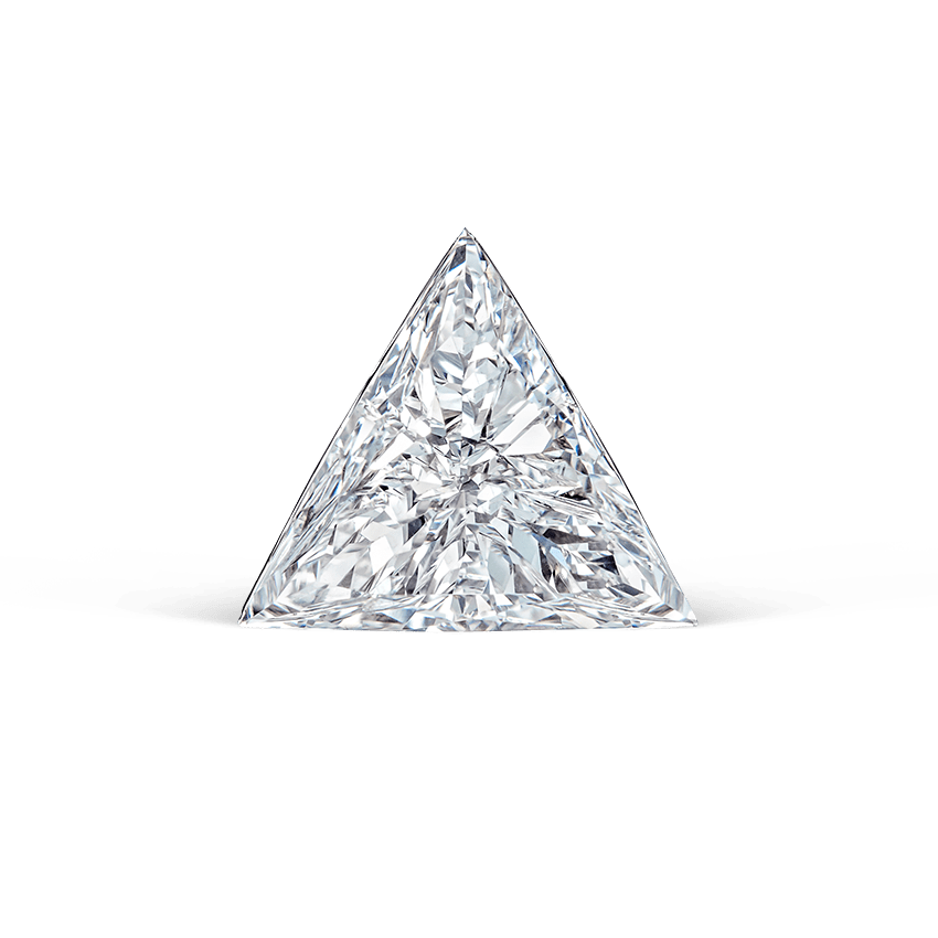 Invisible Set Triangle Diamond Stud Earring White Gold 8mm