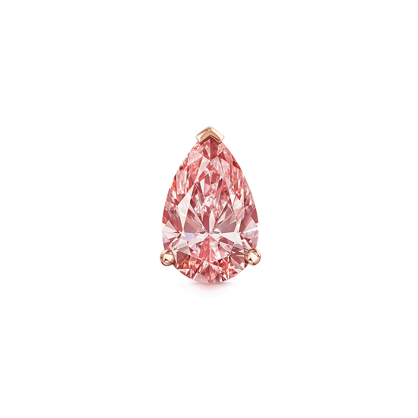 Prong Set Pink Pear Diamond, Invisible Set Filigree Stud Earring White Gold 2.02ct