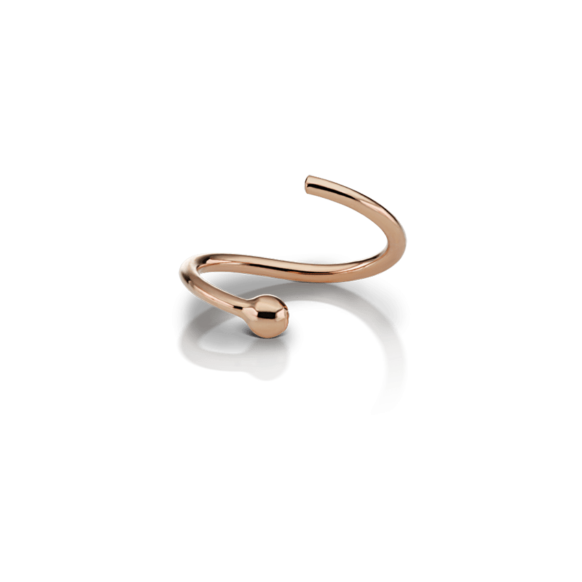 Fixed Gold Ball Ring Rose Gold 5mm 18 Gauge = 1.02mm