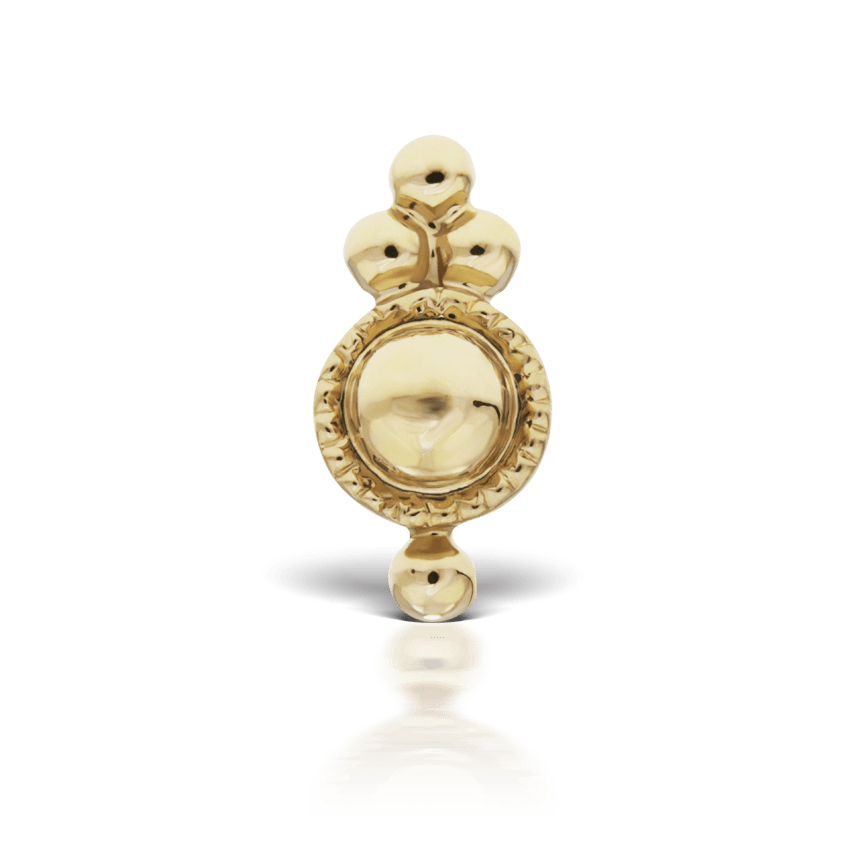 Four Ball Trinity Threaded Stud Earring Yellow Gold
