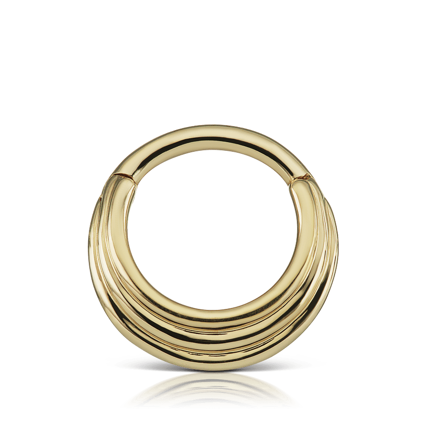 Hiranya Hoop Earring Yellow Gold 8mm 16 Gauge = 1.3mm