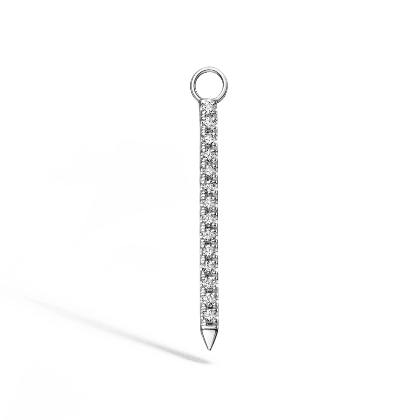 Diamond and Sapphire Eternity Bar Charm White Gold 18mm