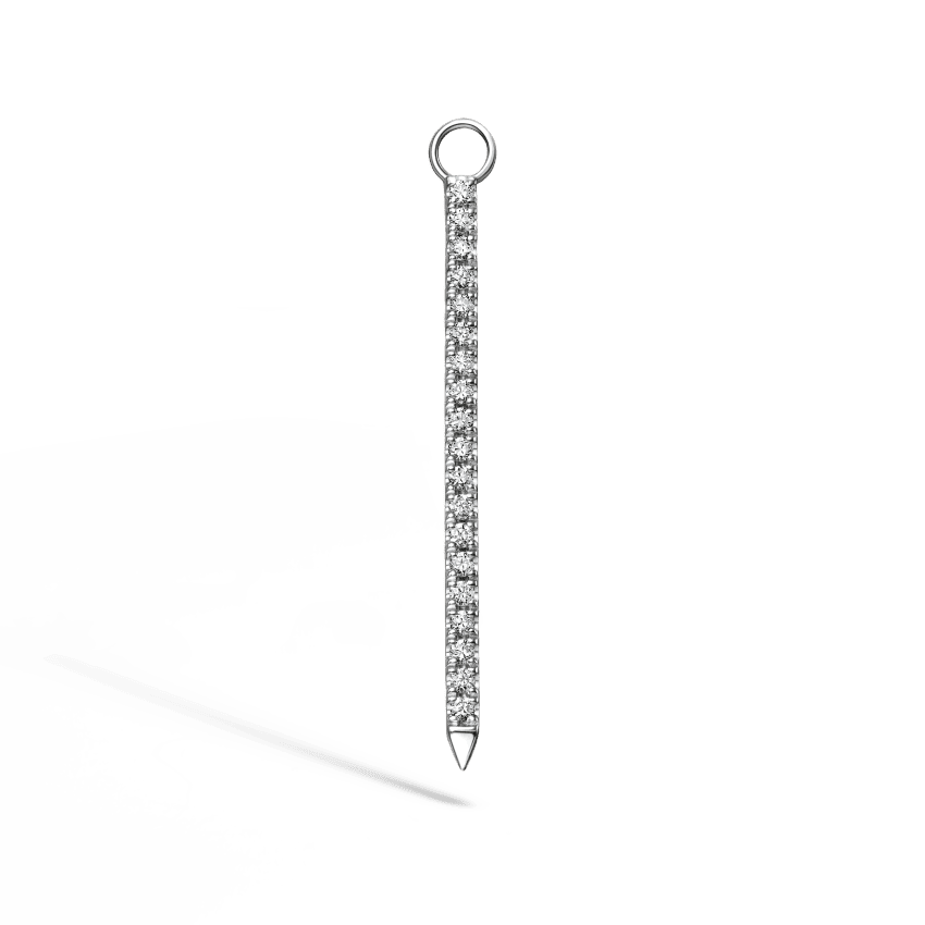 Diamond and Sapphire Eternity Bar Charm White Gold 24mm