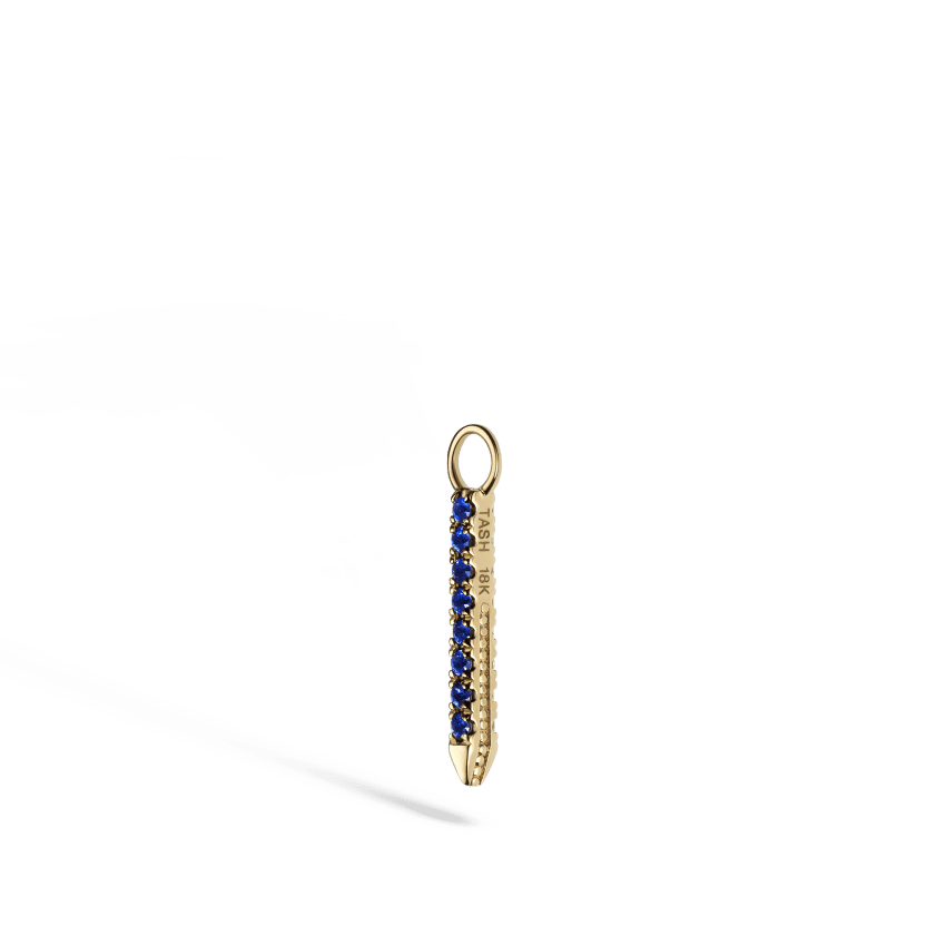 Diamond and Sapphire Eternity Bar Charm Yellow Gold 11mm