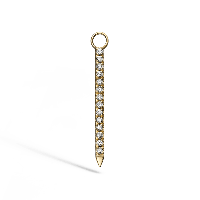 Diamond and Sapphire Eternity Bar Charm Yellow Gold 18mm