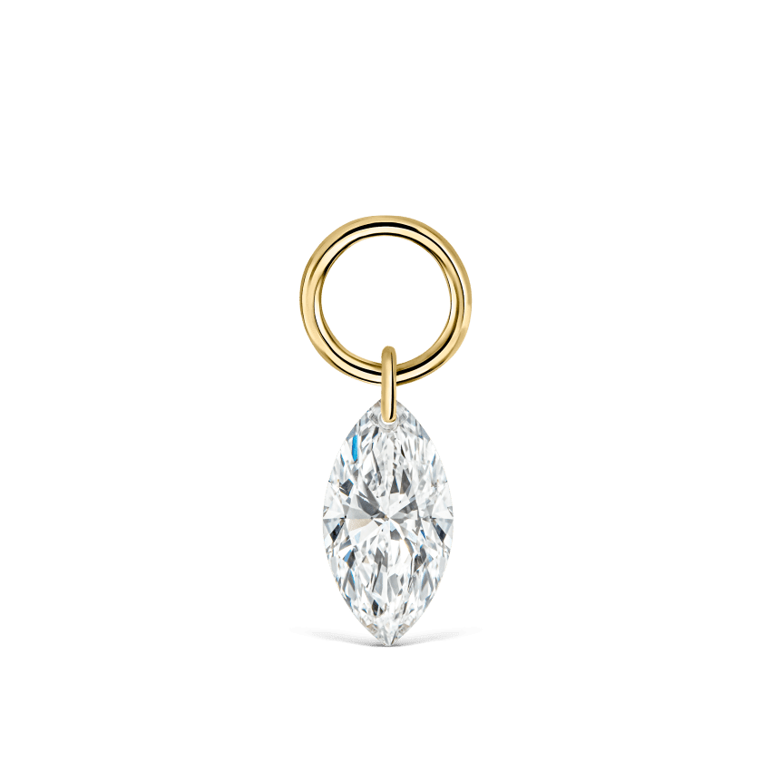 Marquise Diamond Charm Yellow Gold 7mm