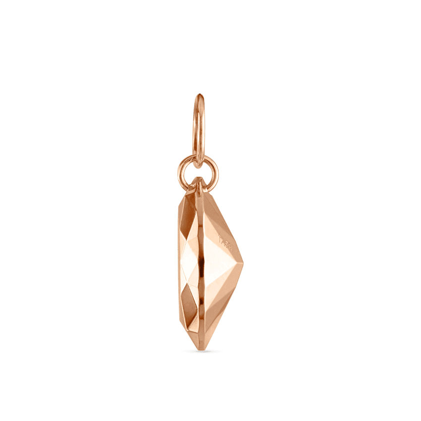 Faceted Gold Marquise Charm Rose Gold 9mm