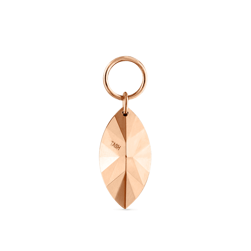 Faceted Gold Marquise Charm Rose Gold 9mm