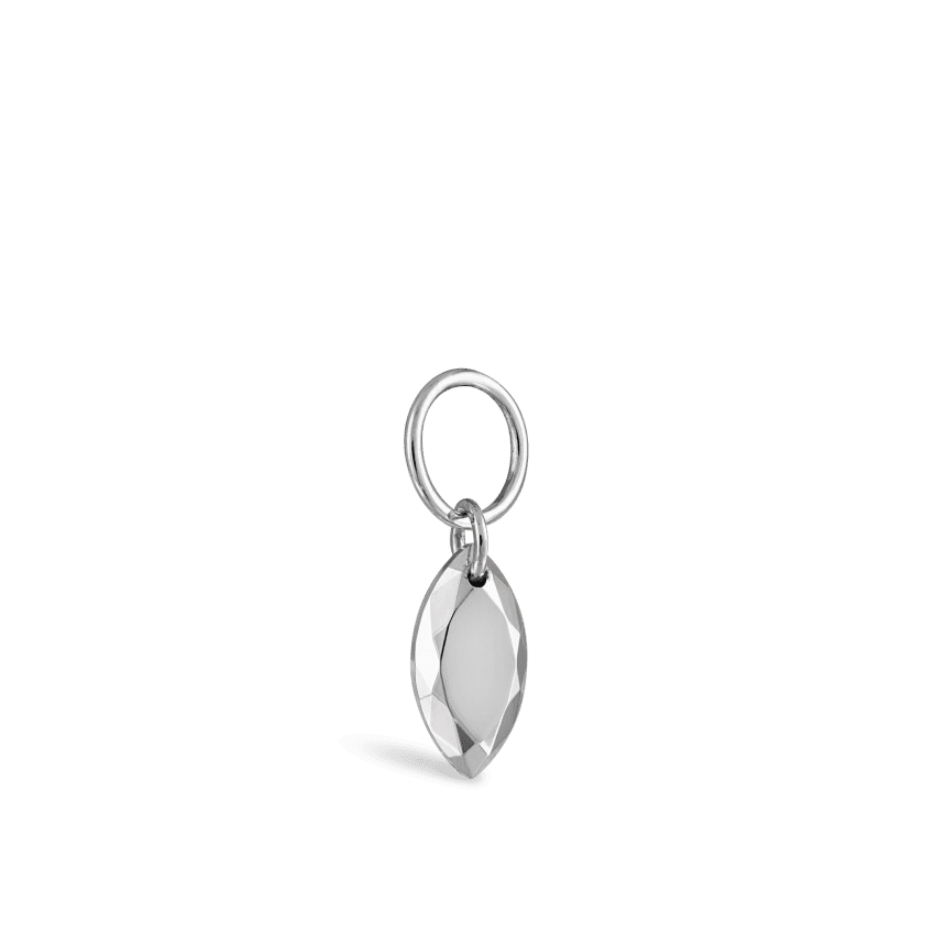 Faceted Gold Marquise Charm White Gold 5.5mm