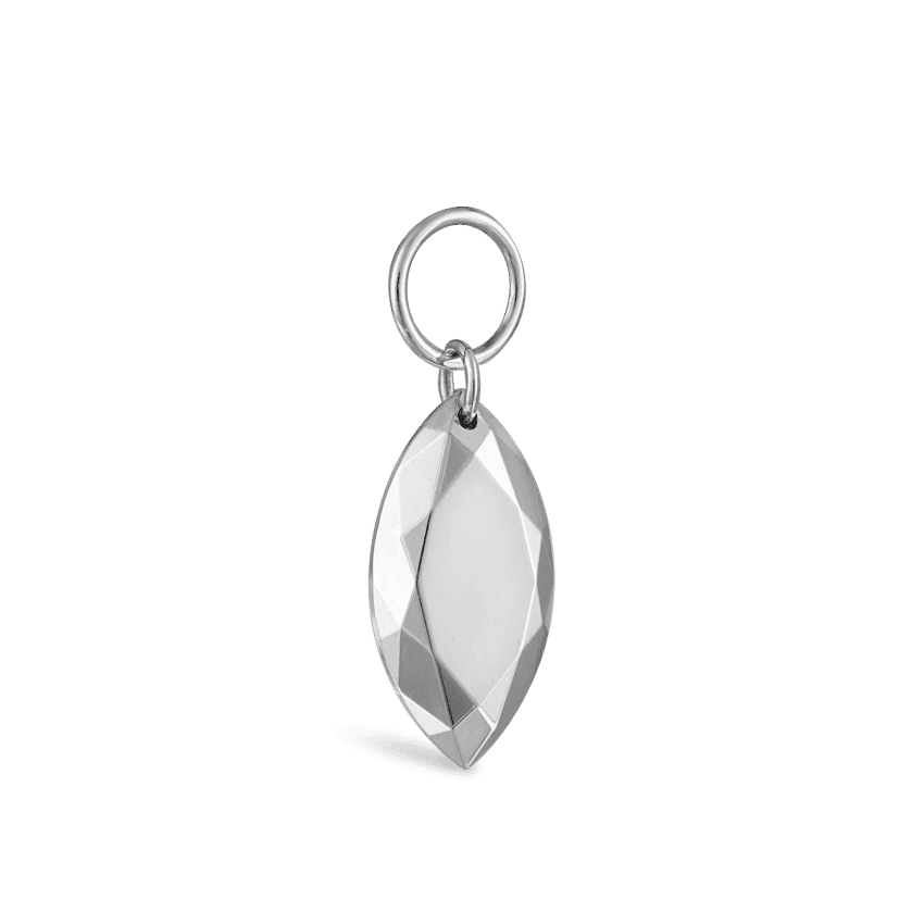Faceted Gold Marquise Charm White Gold 9mm