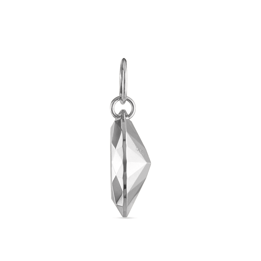 Faceted Gold Marquise Charm White Gold 9mm