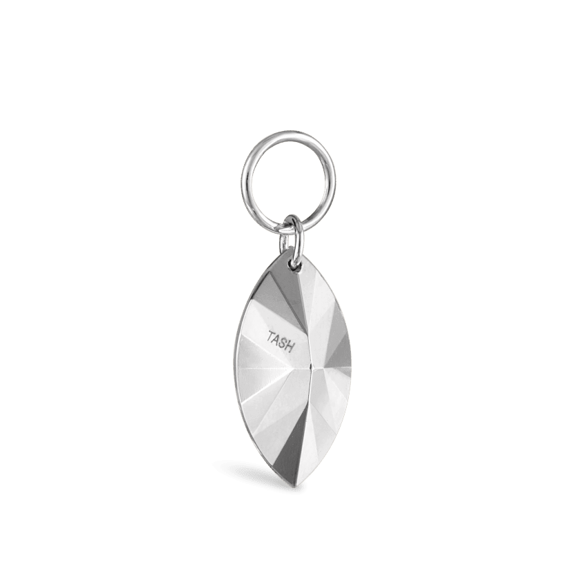 Faceted Gold Marquise Charm White Gold 9mm