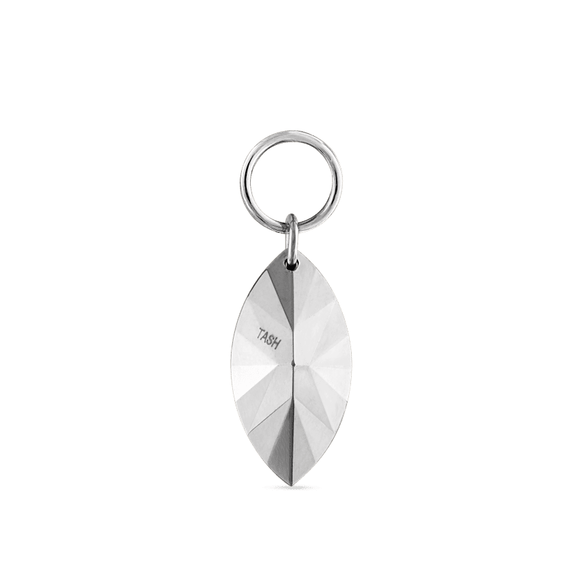 Faceted Gold Marquise Charm White Gold 9mm