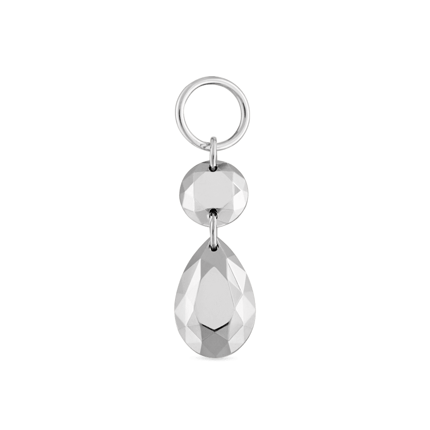 Double Faceted Gold Charm White Gold 3.6mm / 6.5mm