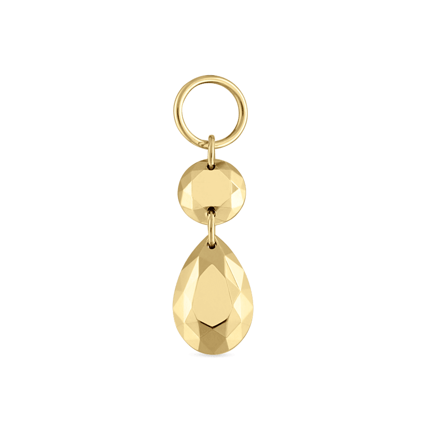Double Faceted Gold Charm Yellow Gold 3.6mm / 6.5mm