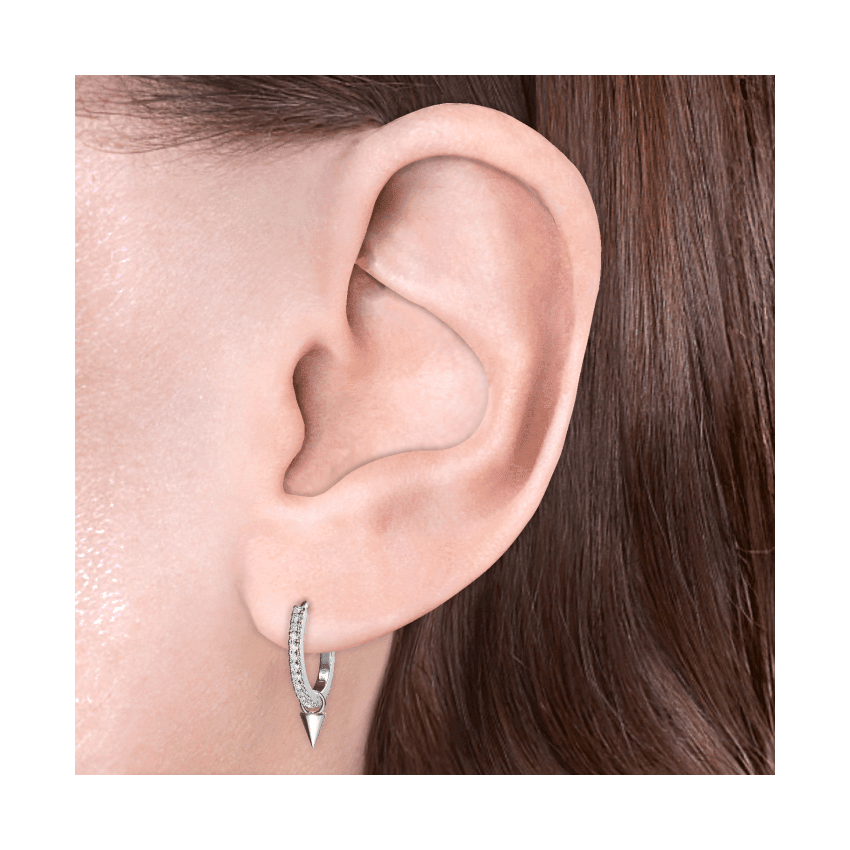 Small Spike Charm White Gold
