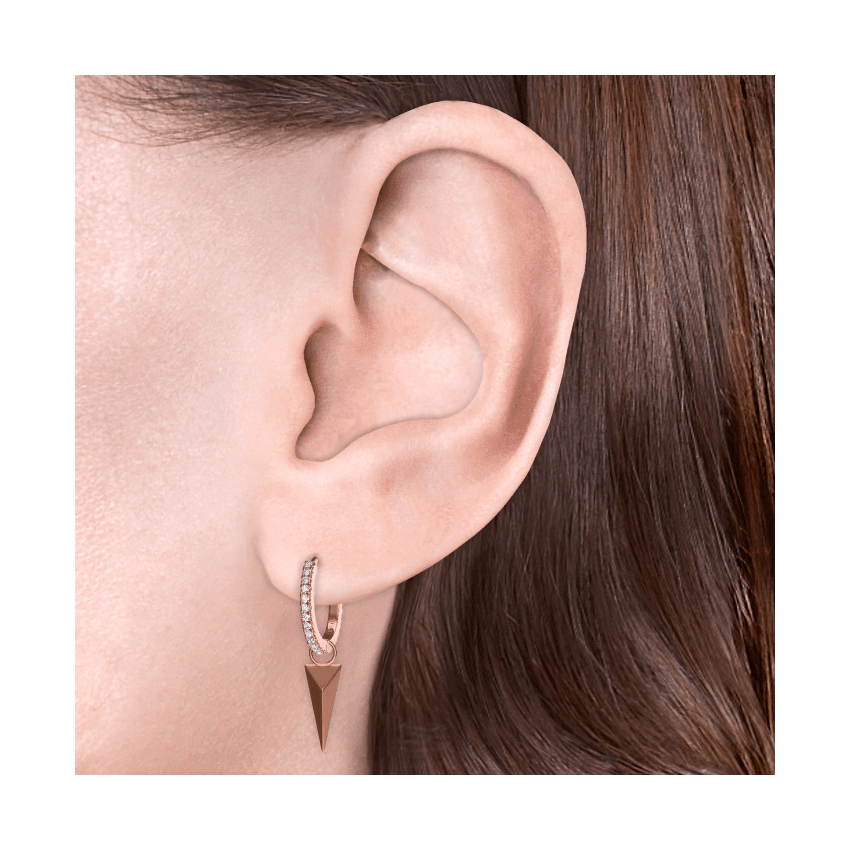 Faceted Long Spike Charm Rose Gold
