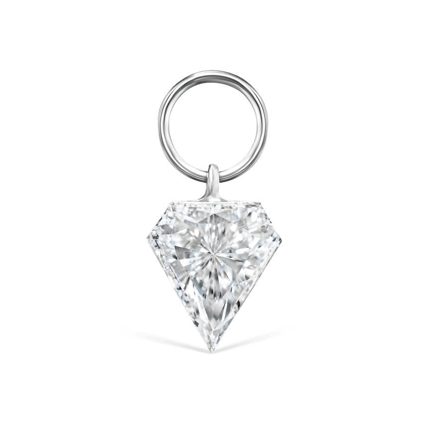Invisible Set Diamond Silhouette Charm White Gold 5.5mm