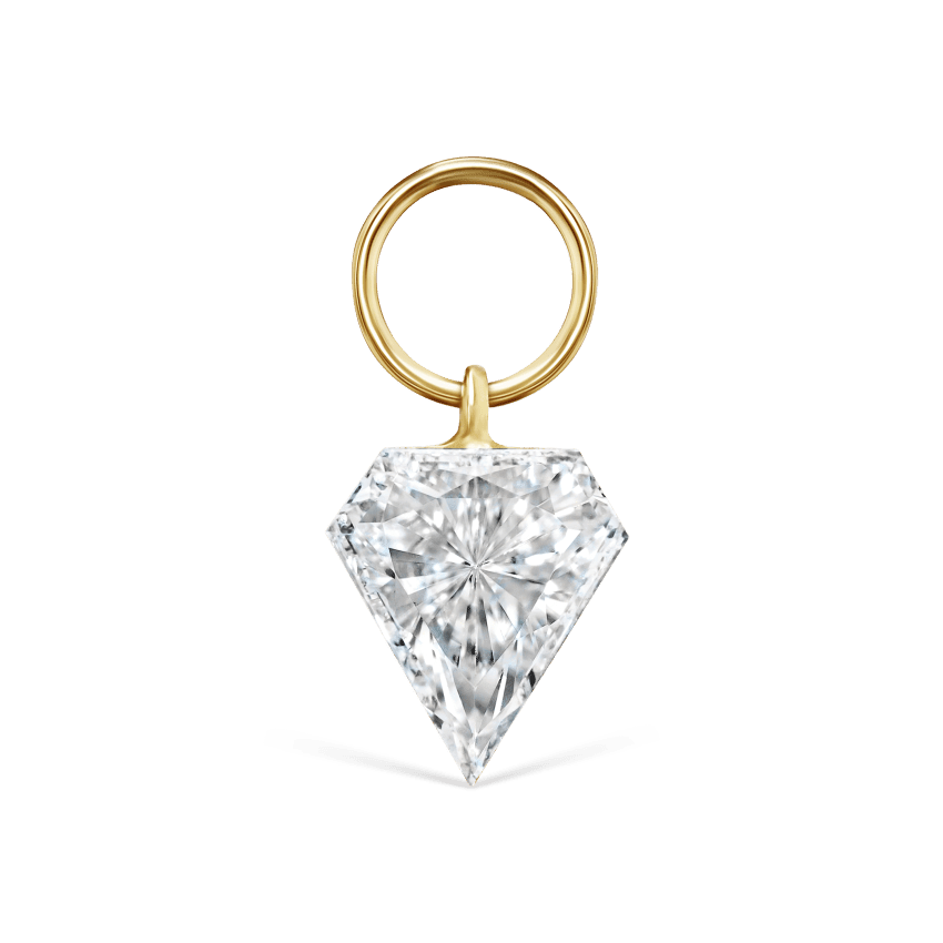 Invisible Set Diamond Silhouette Charm Yellow Gold 5.5mm